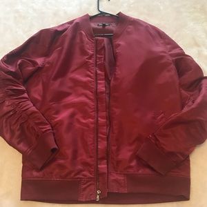 Burgundy bomber jacket
